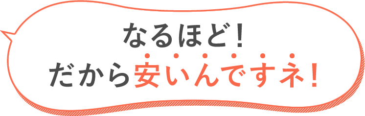 なるほど!だから安いんですネ!